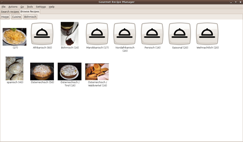 Screenshot of Browse Recipes view
